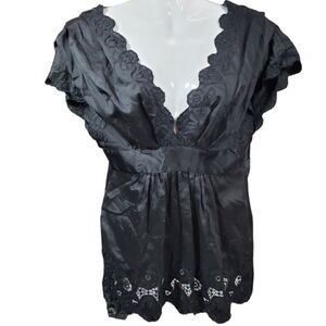 BEBE open back blouse cotton XS